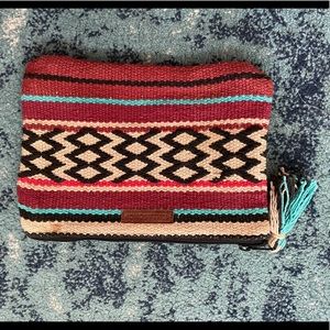 Woven boho clutch